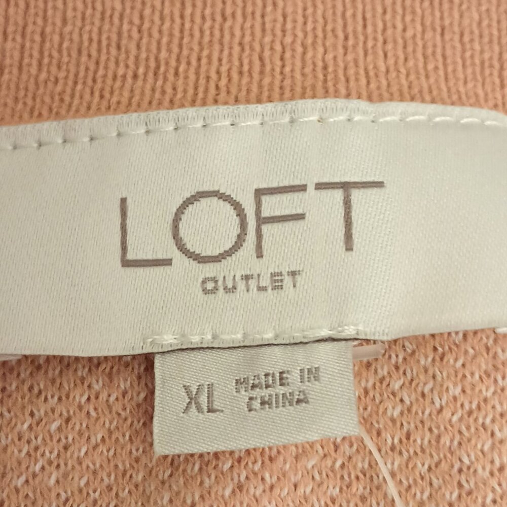 Loft Size XL Yellowish Orange Cardigan with Fall Leaves (NWT) - Picture 2 of 11